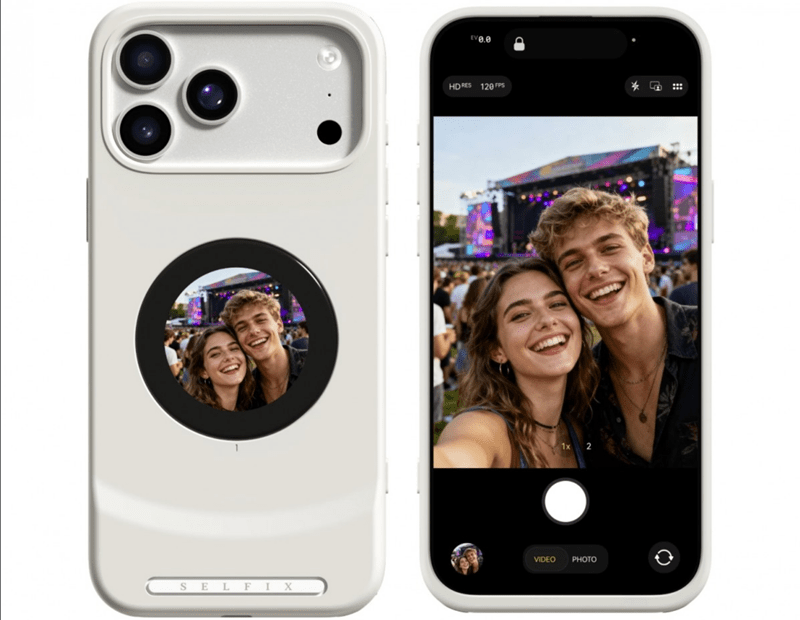 Футрола што му додава заден екран на iPhone 17 Pro