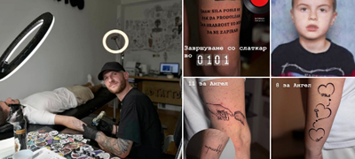 Браво! Македонец 2 дена тетовира во хуманитарни цели, а парите ги донира за малиот Анѓел – Истетовира и стихови од Слаткар