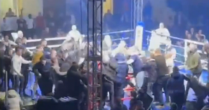 Масовна тепачка во рингот по боксерски меч во Нови Пазар (ВИДЕО)