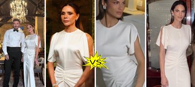 Данијела Димитровска на тајната венчавка во фустан на Викторија Бекам – која го носи подобро?