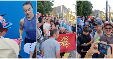 Само Македонци на трибините: Лина имаше огромна поддршка на Австралија Опен (ВИДЕО)
