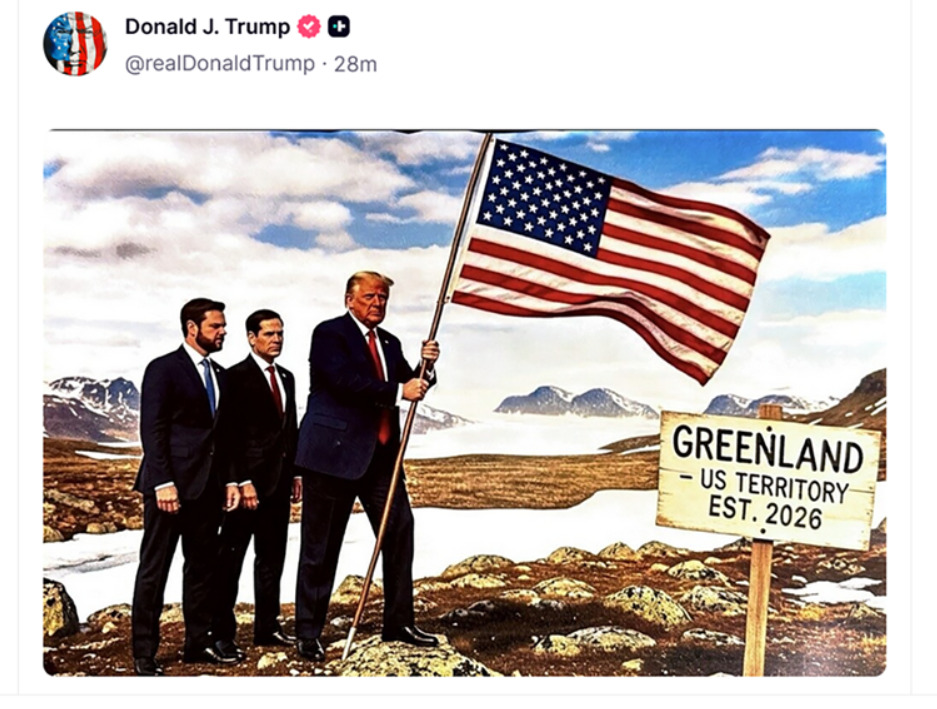 Трамп објави фотографија и порача: Мора да го добиеме Гренланд