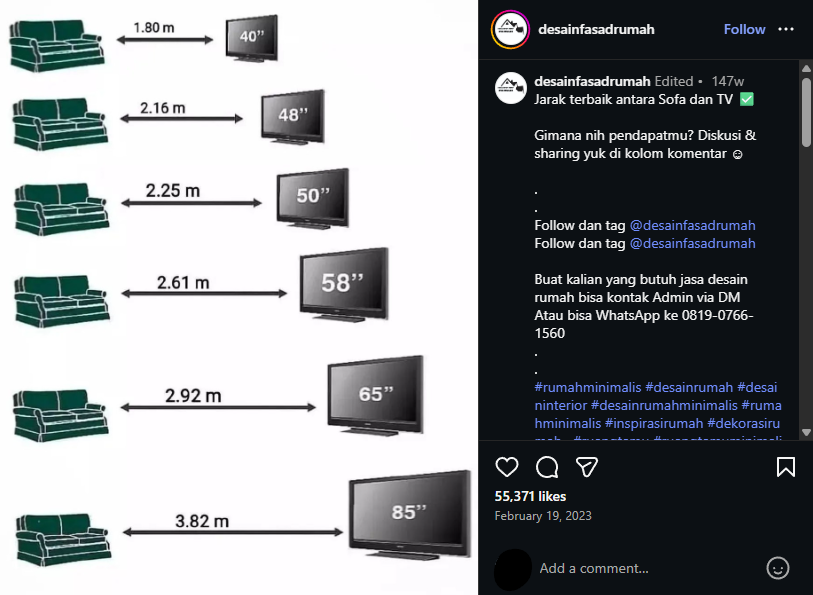 Дали знаете која ГОЛЕМИНА НА ТВ одговара на вашата дневна соба? Еве го одговорот
