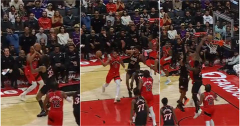 ВИДЕО: Лажен шут, дриблинг и страшно забивање преку двајца двометраши на Барнс