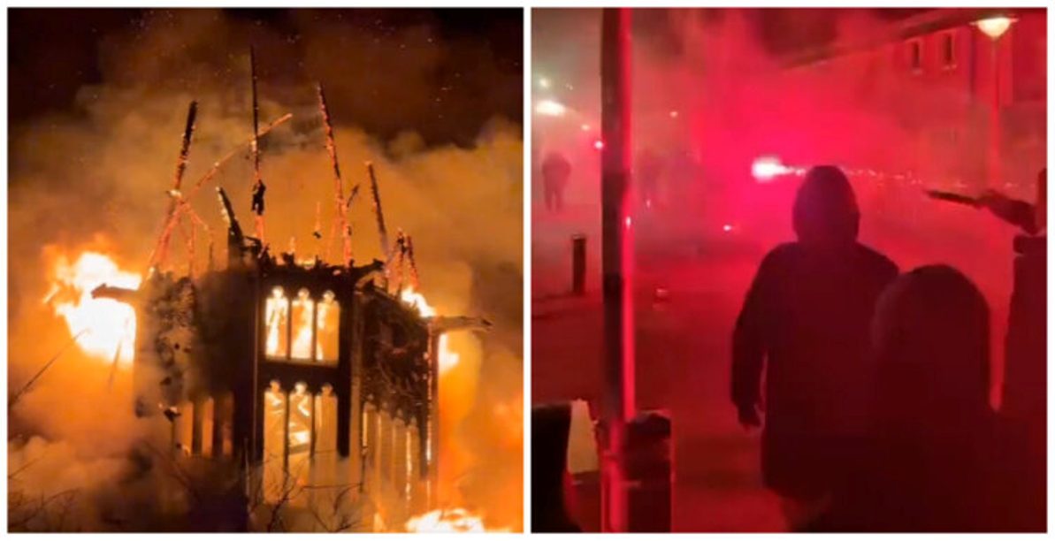 ВИДЕО I Во насилствата во Холандија, напаѓајќи ја полицијата со огномет, изгоре црква, запалија куќа и автомобили