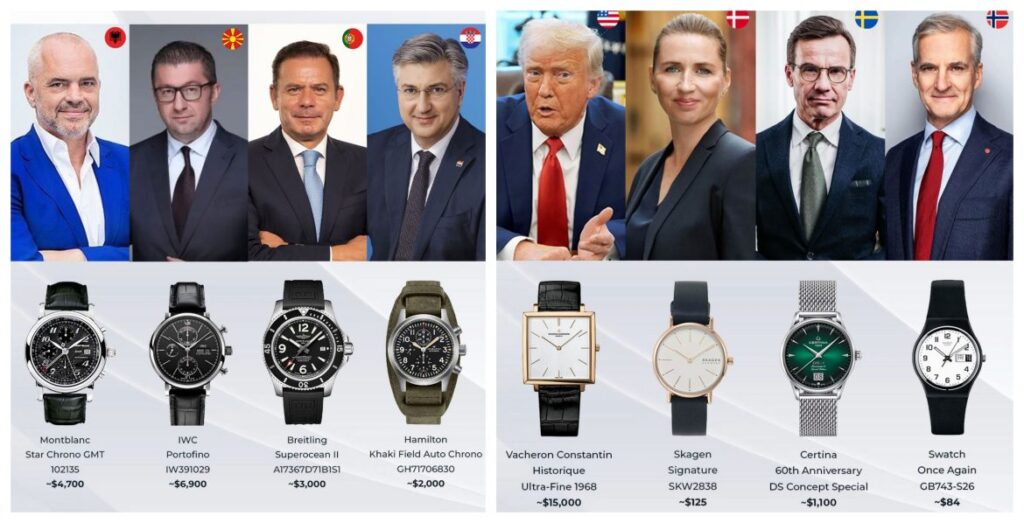 Модни детали во НАТО: Мицкоски со часовник од 6.900 долари, премиерот на Канада со часовник од 100 долари