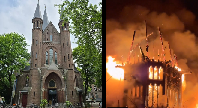 Катастрофа во Амстердам, пожар го зафати симболот на градот за само неколку часа
