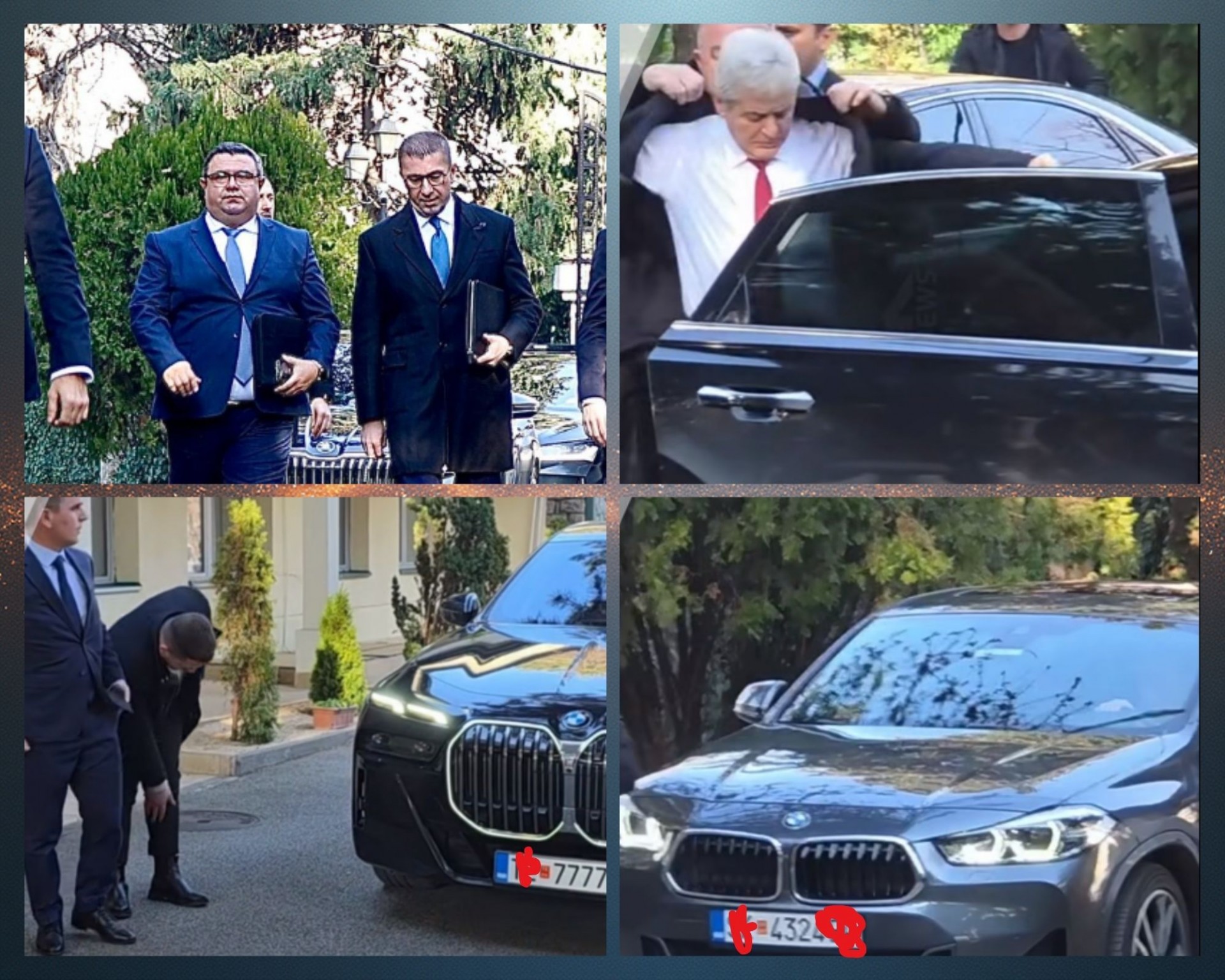 МИЦКОСКИ СО ШКОДА, МИНЧЕВ И КАСАМИ СО БМВ, АХМЕТИ СО АУДИ, АПАСИЕВ СО ПАСАТ: Со какви возила дојдоа лидерите на партиите на лидерска средба?