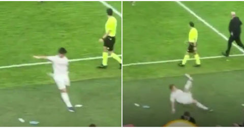 ВИДЕО: Цел свет му се смее на Ѓулер – сакаше да шутне шише, ама се струполи на земја!