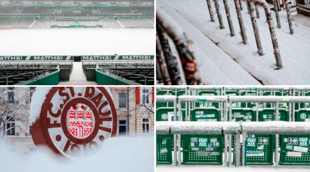 Врнежите од снег одложија два меча од германската Бунеслига (Фото)