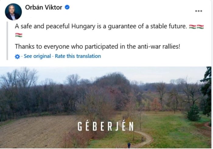 ОРБАН: Безбедна и мирна Унгарија е гаранција за стабилна иднина