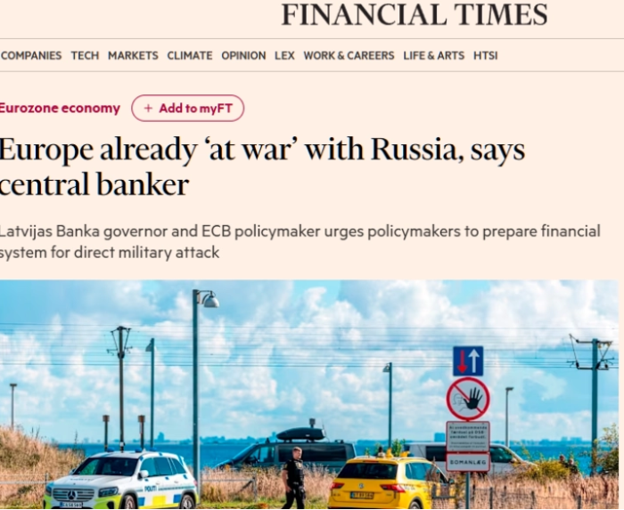 ЛЕТОНСКИОТ ГУВЕРНЕР МАРТИНС КАЗАКС: Европската унија и Русија се во состојба на војна, наивна е идејата дека Европа не е во војна