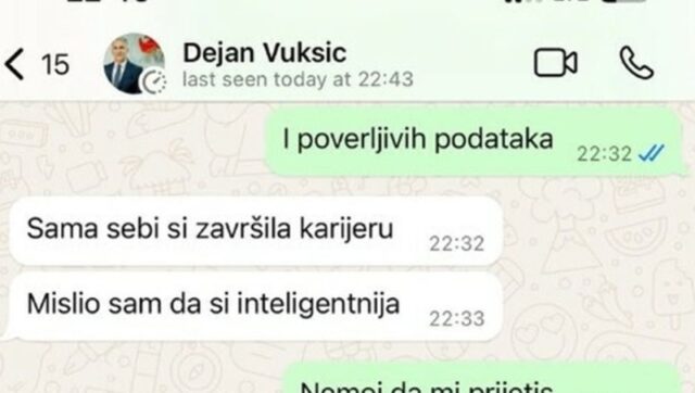 Поранешна државна секретарка од Црна Гора објави пораки со навреди и закани