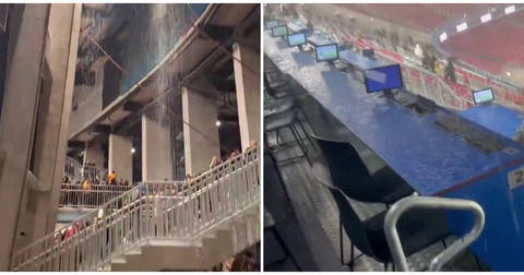 Новинарите и публиката бараа засолниште: Дождот откри сериозни недостатоци на „Камп Ноу“ (ВИДЕО)