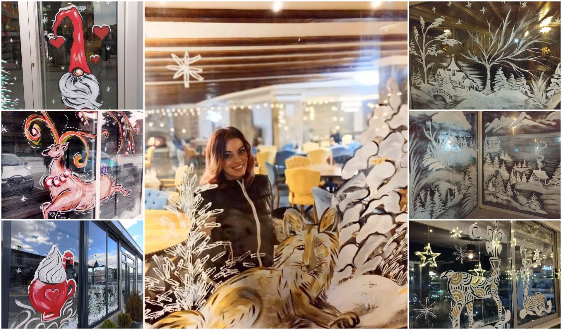 Празнична магија на стакло: Приказната на уметницата Емилија Трајкоска од Прилеп што ги разубавува излозите низ Македонија