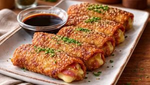 (Рецепт) КРЦКАВИ РОЛНИЧКИ СО СИРЕЊЕ И ШУНКА: Залак што исчезнува за кратко време