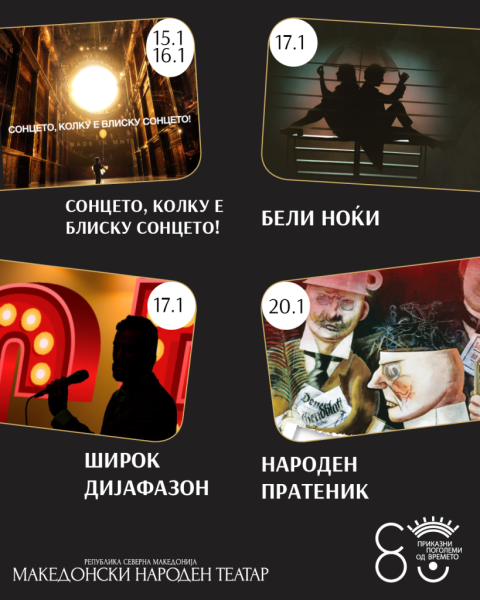 Јануарската програма на МНТ почнува со спектаклот „Сонцето, колку е блиску сонцето“