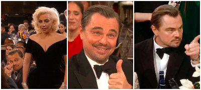 Виралните и најсмешните моменти на Леонардо ди Каприо на Златни глобуси (кои го претворија во меме)