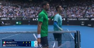 Мусети водеше со 2-0 над Ѓоковиќ, па мораше да го предаде мечот поради повреда