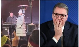 (ВИДЕО) Публиката со снежни топки го прекина концертот на Ана Бекута во Чачак, Вучиќ полуде