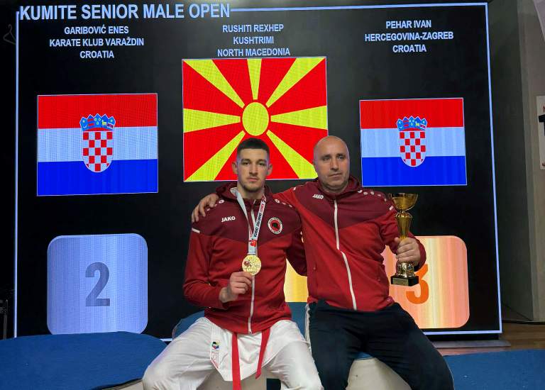 Златен медал за Реџеп Рушити во отворената категорија на Карате Гранд при Кроација во Риека