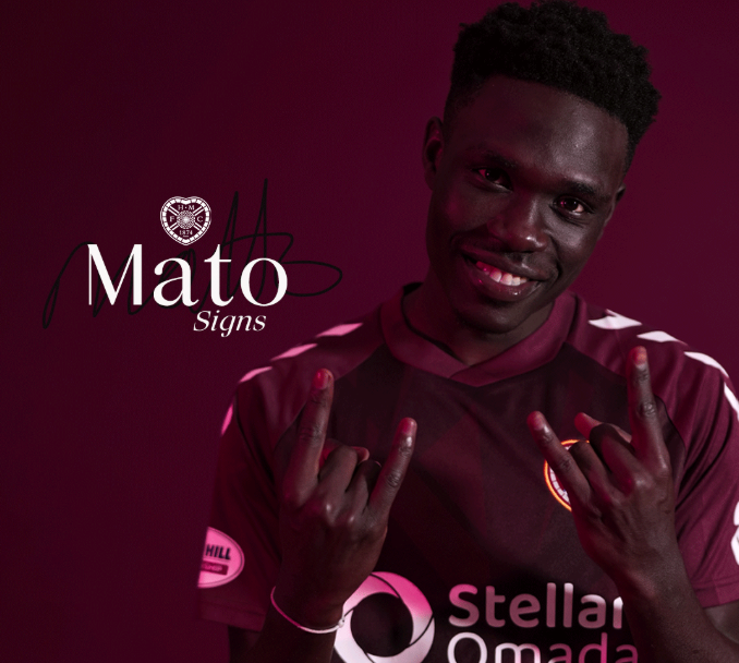 Мато ќе игра како позајмен играч во Хартс до крајот на сезоната, а потоа продолжува уште три сезони