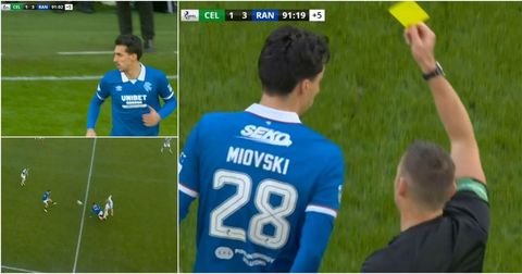 Влезе и „покоси“ ривал од Селтик: Миовски со најбрз картон во Шкотска! (ВИДЕО)