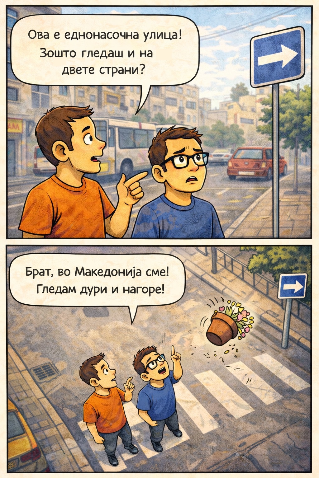 Стрип со Флип #9: Како се преминува улица во Македонија?
