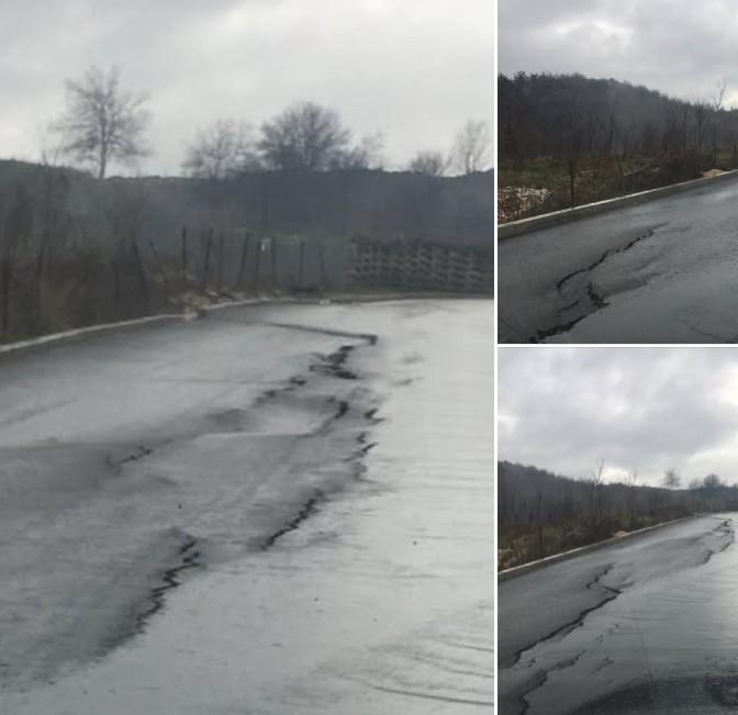 ТЕФЕРИЏ ПАК ПРОЛИЗГУВА: Пукнатини повторно се појавија на асфалтот