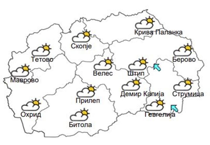 Наутро студено, во текот на денот сончево со температура до 16 степени