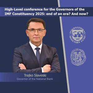 Гувернерот Трајко Славески учествува на конференција на гувернери во Брисел, во фокус глобалните економски предизвици