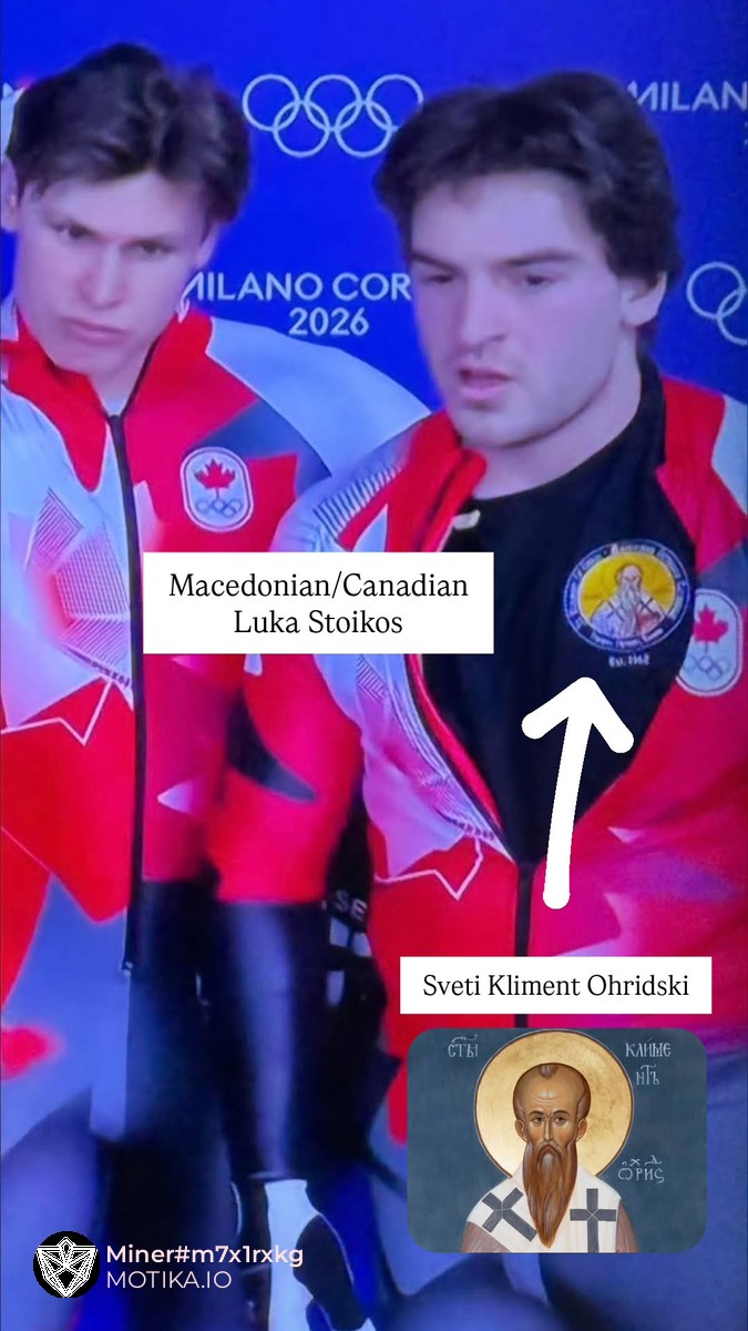 Свети Климент Охридски на градите на Лука Стоикос, Македонец од Канада на ЗОИ
