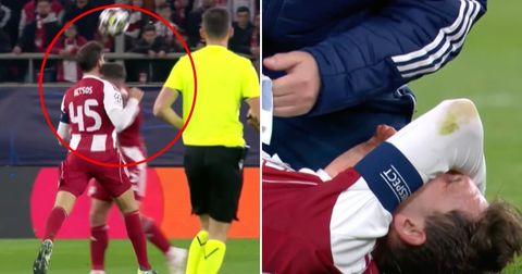 Падна крв во Грција: Соиграчи од Олимпијакос имаа тежок судир (ВИДЕО)