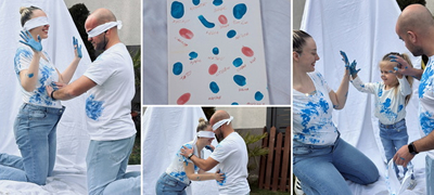 Moника и Баже од Скопје на уникатен начин го открија полот на бебето – со фарбање со боја, им помогна и ќерката