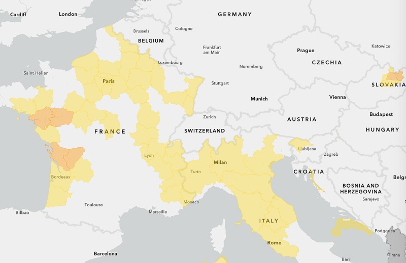 Западна Европа зафатена од топлотен бран, во Франција речиси 30 степени, во Швајцарија 20…