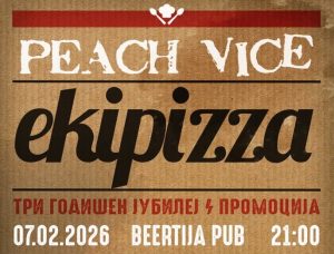 Peach Vice со специјален настан во Beertija Pub: Три години од албумот „Ekipizza“