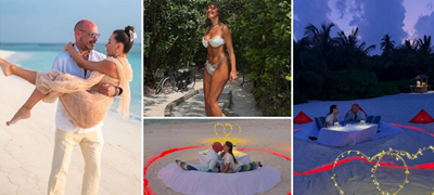 Бикини со перје, сопругот ја фенира: Љупка Митрова уживаше во луксуз и романтика на Малдиви (фото)