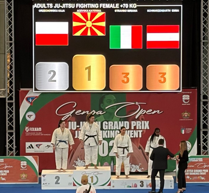 Згрми македонската химна во Италија, Катерина Ацевска освои златен медал во џиу-џицу
