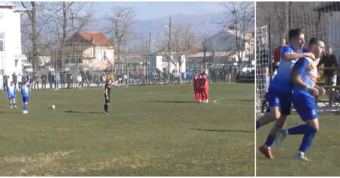 ВИДЕО: Големо Коњари има мајстор за слободни – ЕВРОГОЛ во Втора лига каков ретко се гледа!