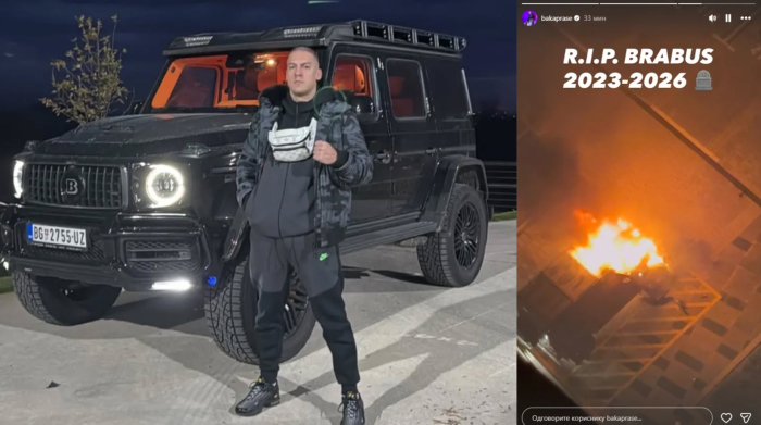 Запален луксузниот „Брабус“ на Бака Прасе вреден 500.000 евра | ФОТО