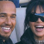 (Фото) Не ја кријат романсата: Ким Кардашијан и Луис Хамилтон разменија нежности на Супербоул