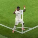 Шоу на „Бернабеу“: Винисиус танцуваше на корнер-знамето (Видео)