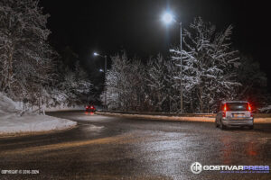 Зимски услови на сообраќај, снег на патот Гостивар-Маврово и кон Шапка