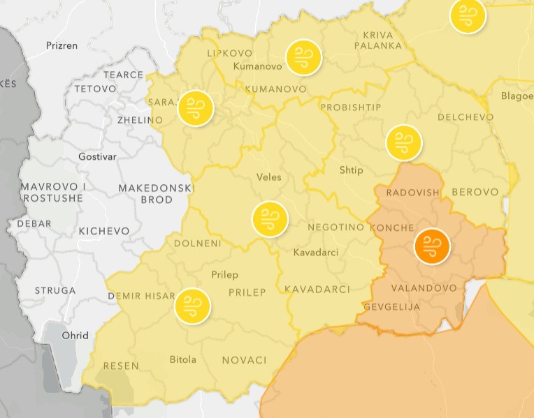УХМР СО МЕТЕОАЛАРМ: Ветер над 60 километри на час