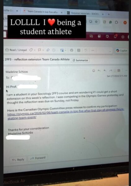 Спортистка му напиша на професорот зошто не ја предала задачата: „На Олимпијада сум“