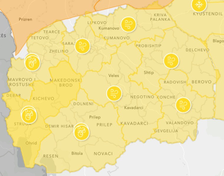 УХМР СО НОВ МЕТЕОАЛАРМ: Доаѓаат нови врнежи од дожд