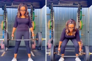 (ВИДЕО) Опра својот 72-ри роденден го прославила со „мртво кревање во теретана