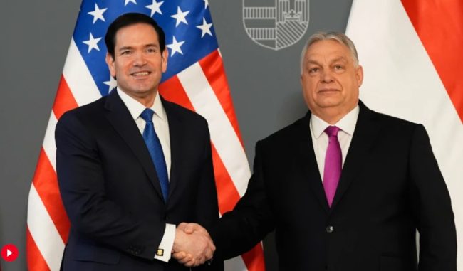 ОСТАНУВАЊЕТО НА ОРБАН НА ВЛАСТ Е ВО ИНТЕРЕС НА САД, КАЖА РУБИО ВО БУДИМПЕШТА