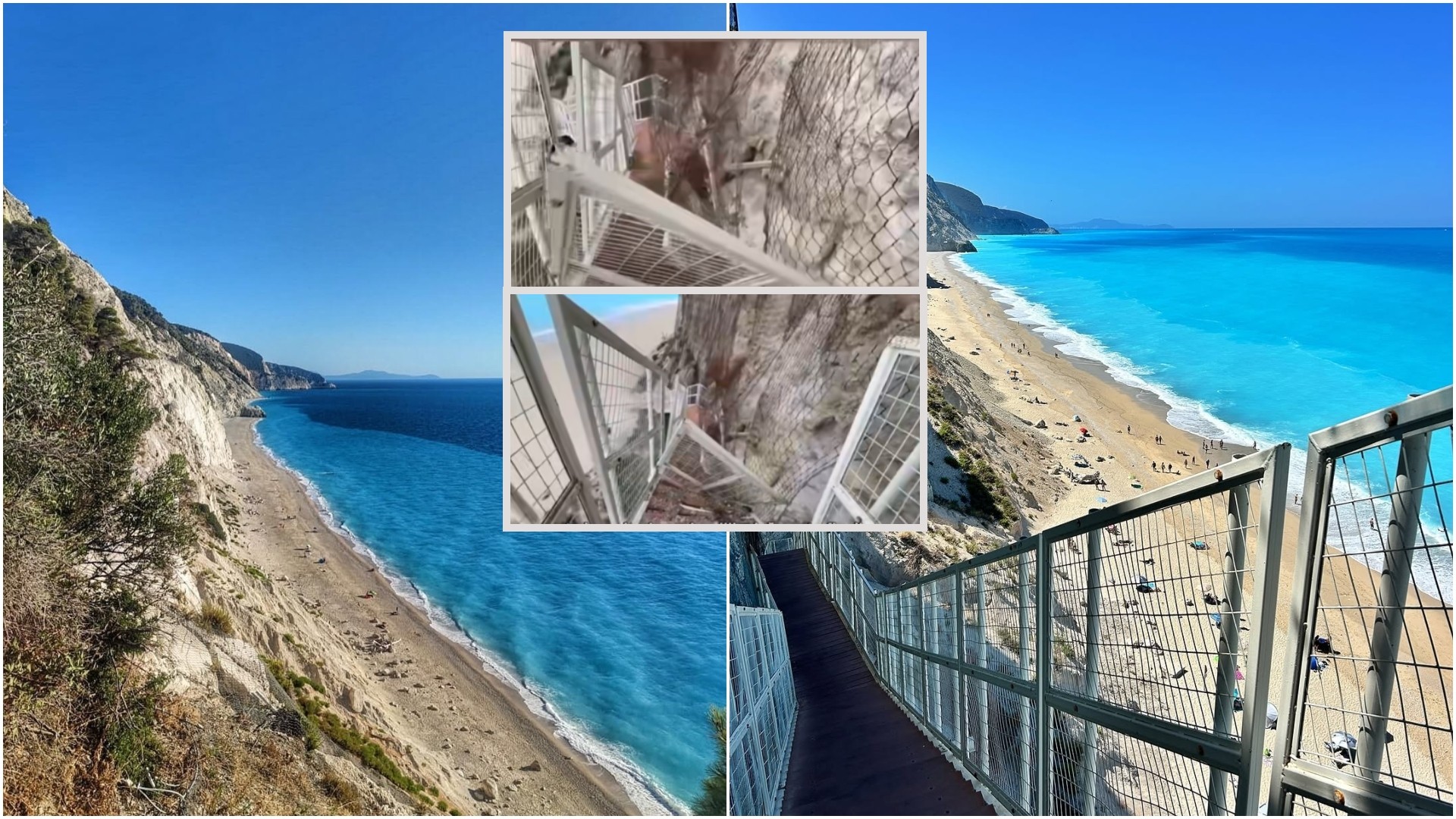 Омилената плажа на Македонците во Грција небезбедна - Драматични сцени од оштетени скалила пo невремето (ВИДЕО)