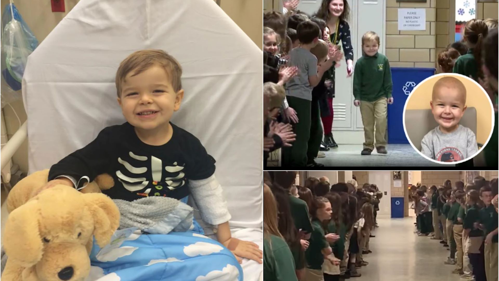 Аплауз за животот: Момче што ја победи леукемијата се врати меѓу другарите во школо